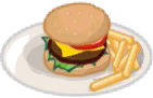 Hamburger and fries